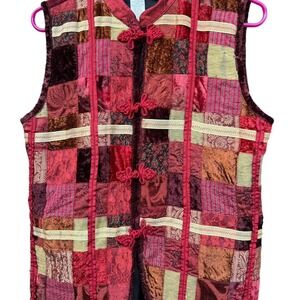 Red Velvet Boho Vest
